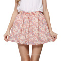 Wholesale ladies short skirt designs print chiffon elastic waist flower latest fashion short skirt